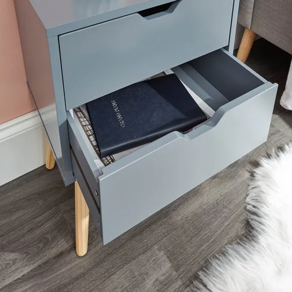 Nyborg 2 Drawer Bedside Table 3