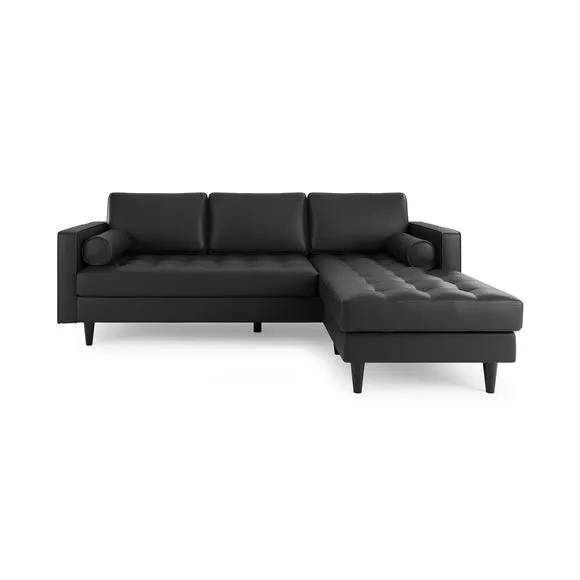 Zoe Faux Leather Corner Chaise 3