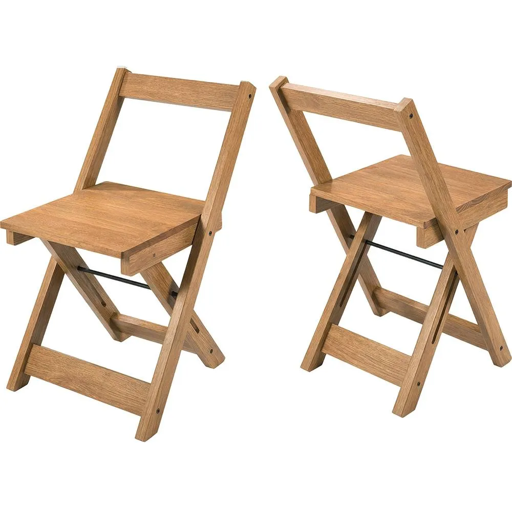 Seconique Santos Folding Chair (Box of 2) Natural Wax 2