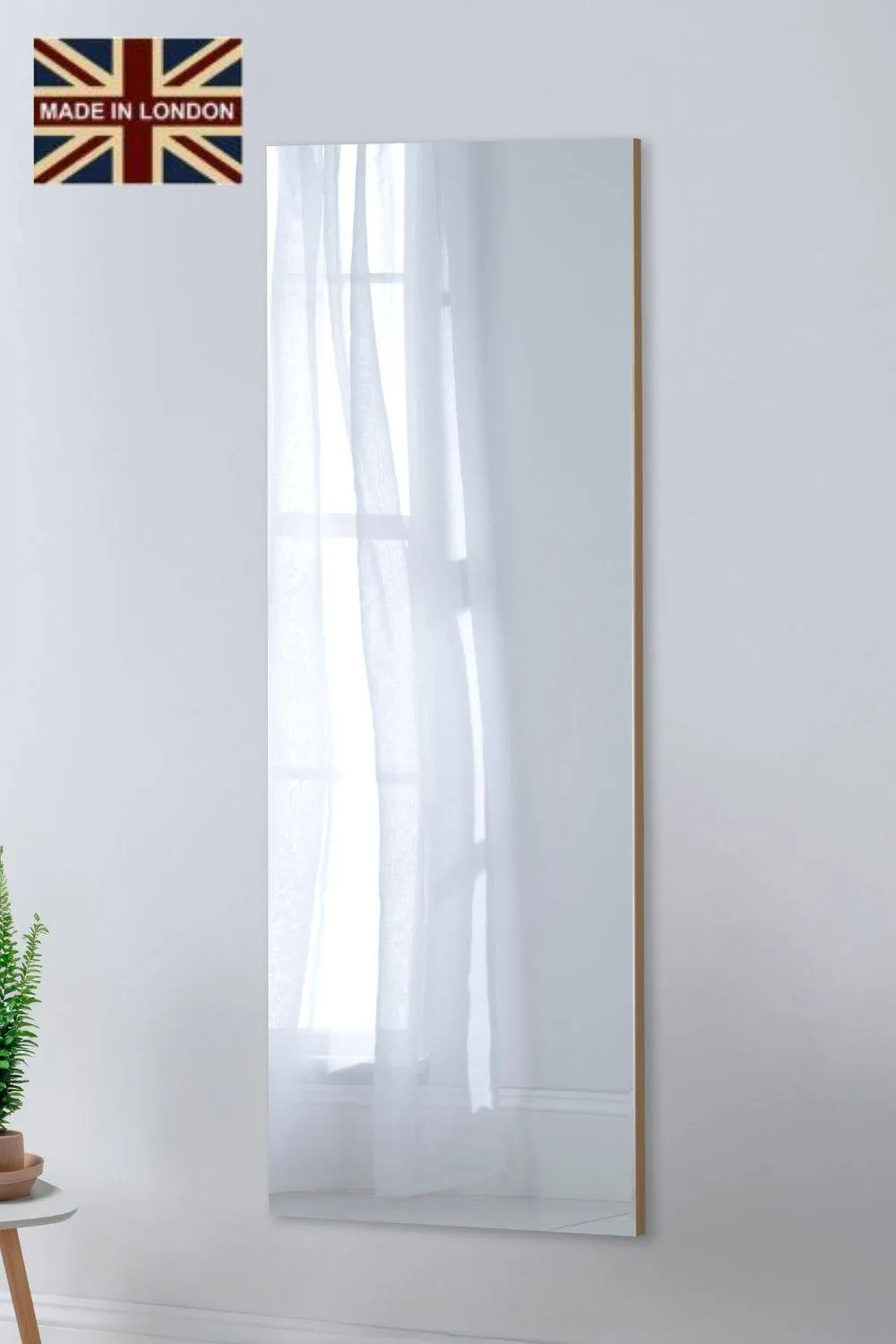 Yearn Mirrors Large Narrow Full Length Wall Mirror in Gold 1