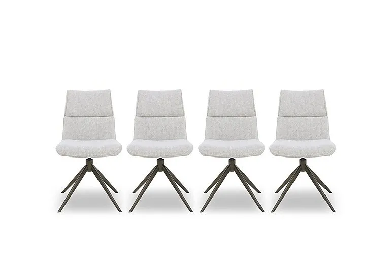 Mekong Set of 4 Fabric Swivel Dining Chairs