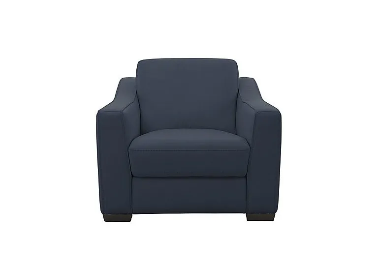 Optimus Leather Armchair - BV Ocean Blue