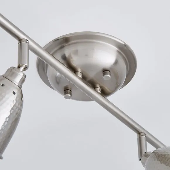 Filbert 4 Light Hammered Chrome Semi Flush Spotlight Bar 4