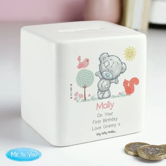Personalised Tiny Tatty Teddy Woodland Animals Money Box 3
