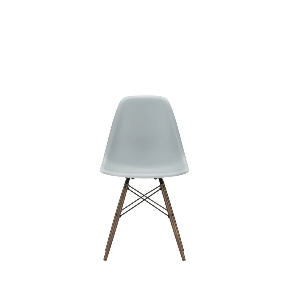 Vitra Eames DSW Side Chair New Height Light Grey Dark Maple Base 3