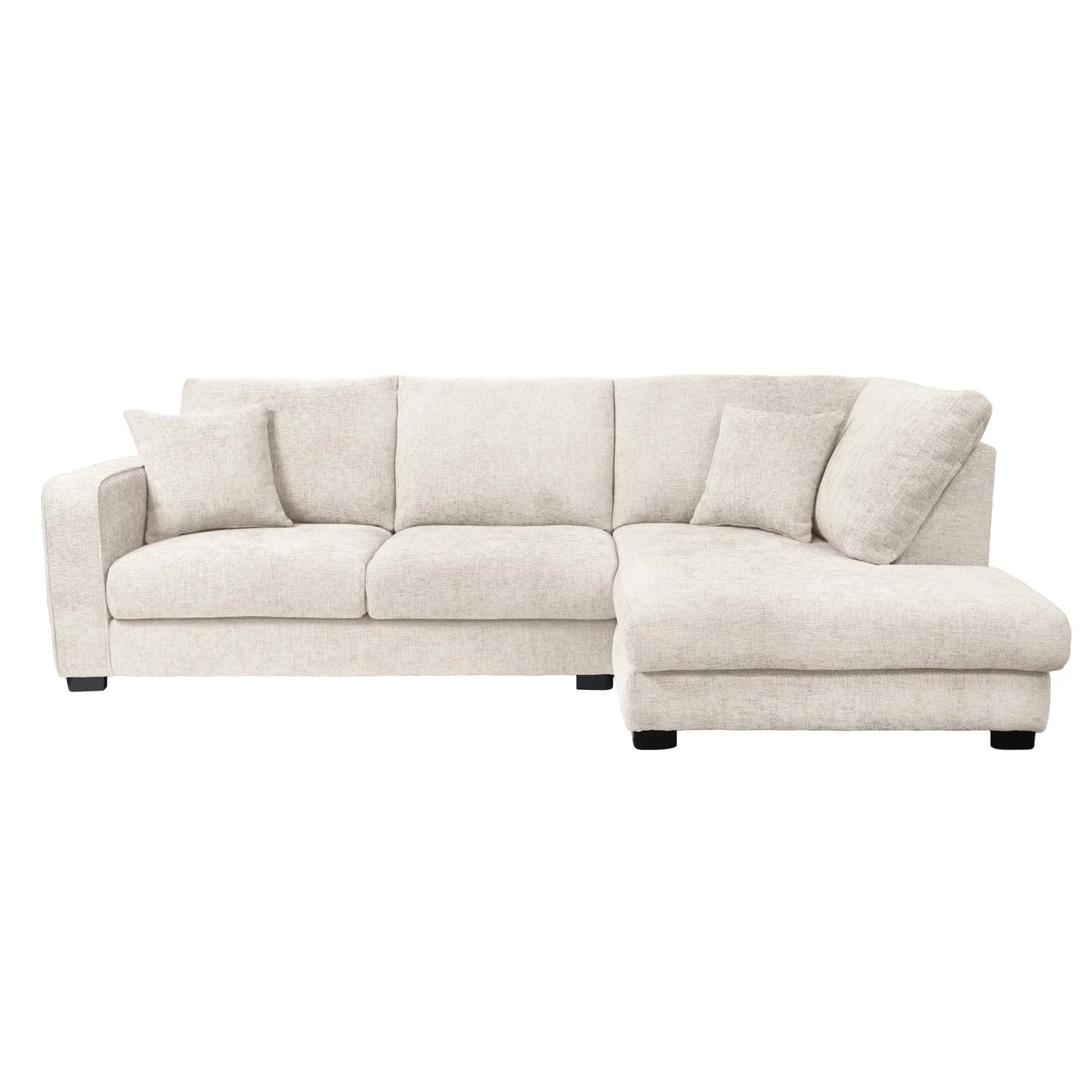 Carson Chunky Chenille Right Hand Corner Sofa Cream