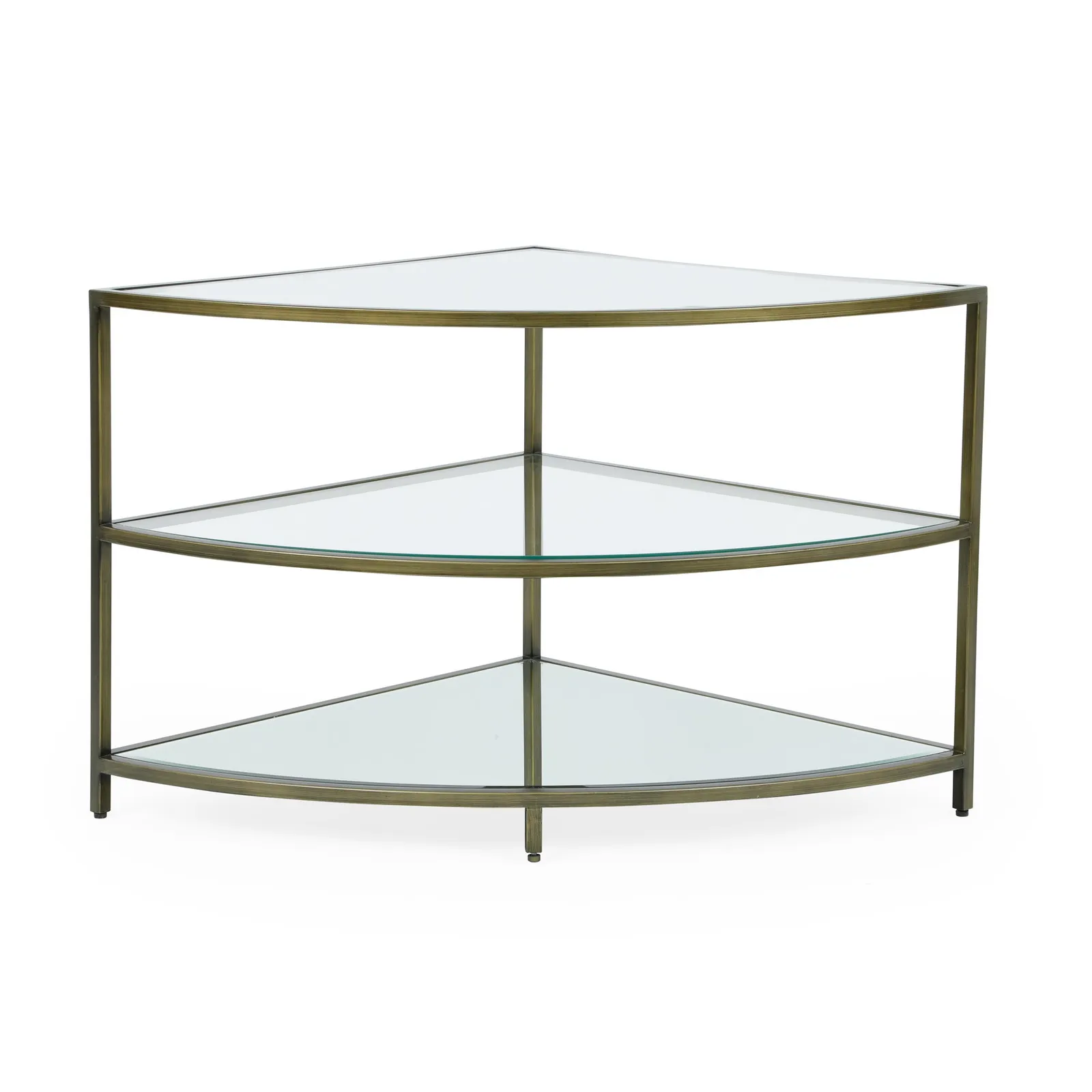 Claudia Brass Effect Corner TV Stand Gold