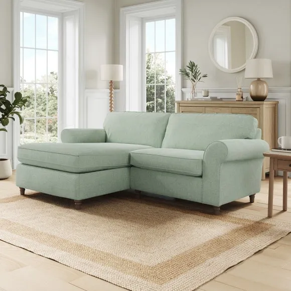 Flori Soft Chenille Corner Chaise Sofa 1