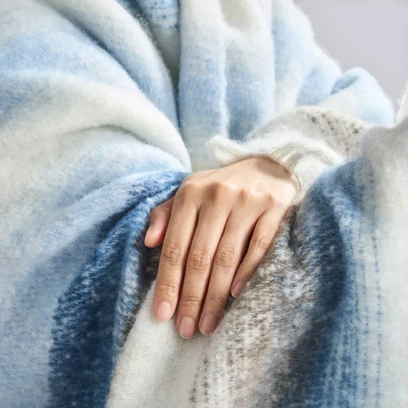 Timeless Ombre Stripe Faux Mohair Throw Blanket 130cm x 180cm 5