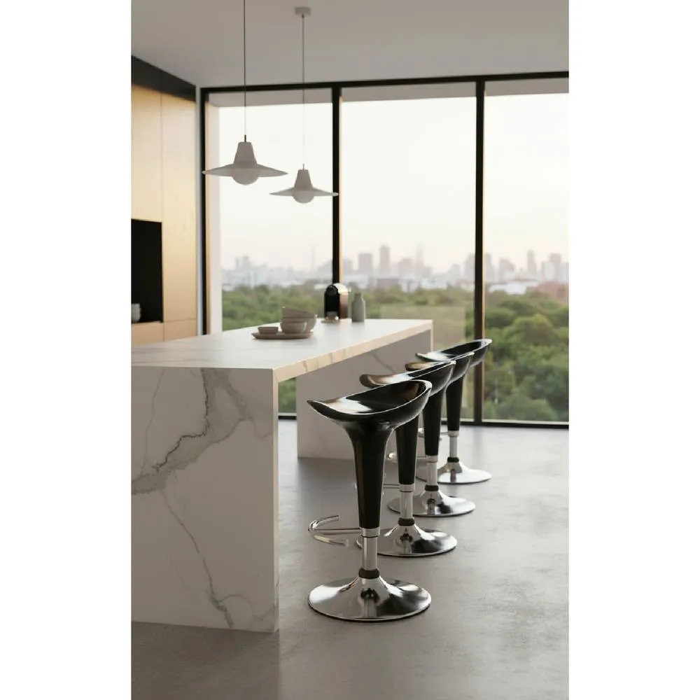 netfurniture classic kitchen breakfast bar black stool height adjustable gloss seat 2