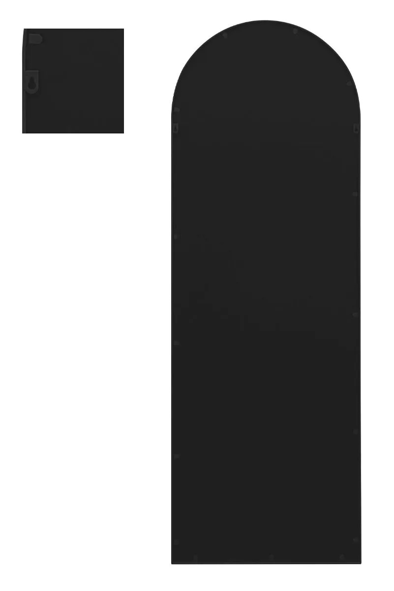 MirrorOutlet Black Framed Arched Leaner Garden Wall Mirror 67" X 24" (170 X 60CM) 3