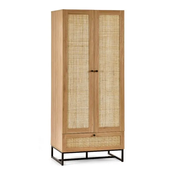 Hollis Double 1 Drawer Wardrobe, Oak 2