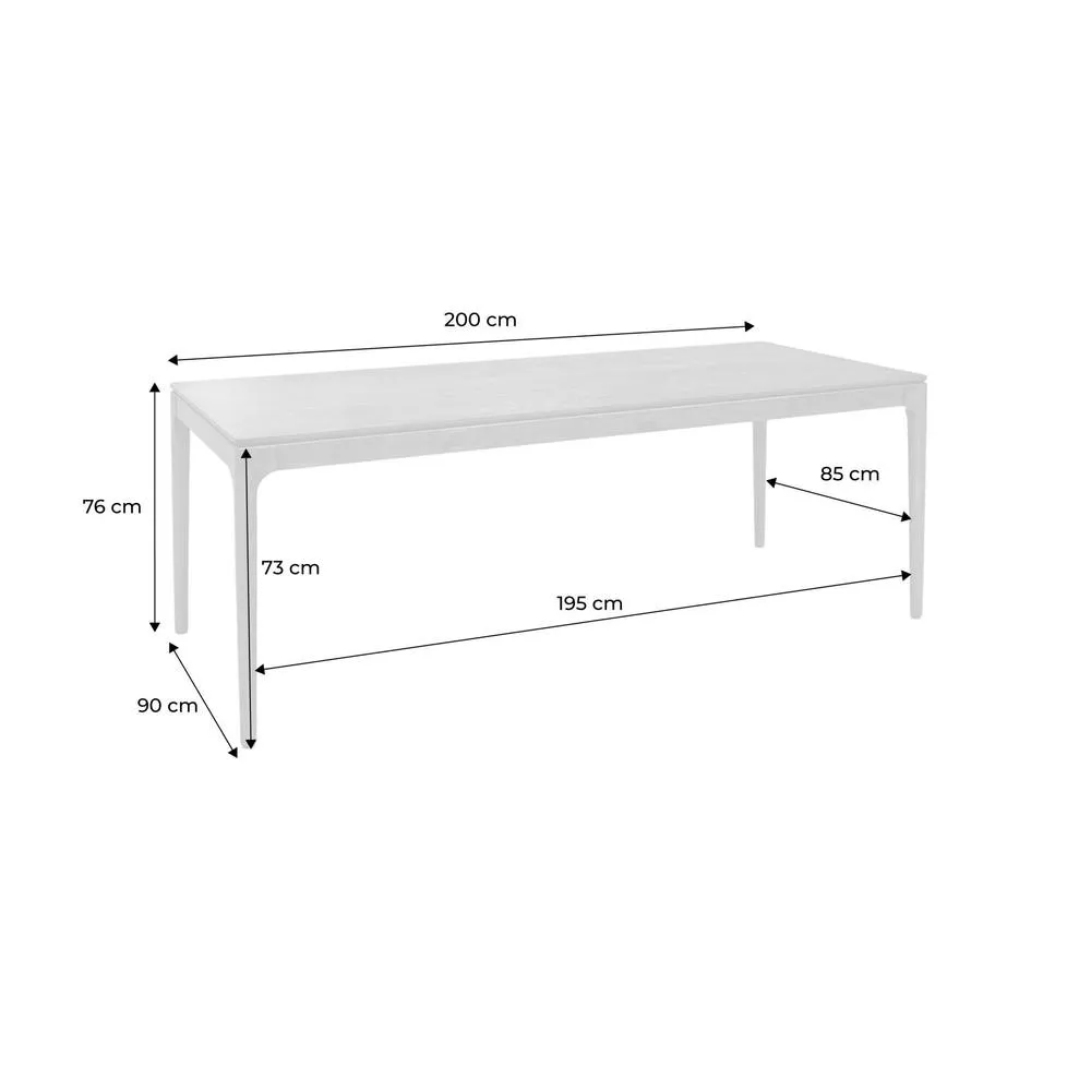 sweeek Rectangular dining table rubberwood & ash veneer 8 seats in Beige