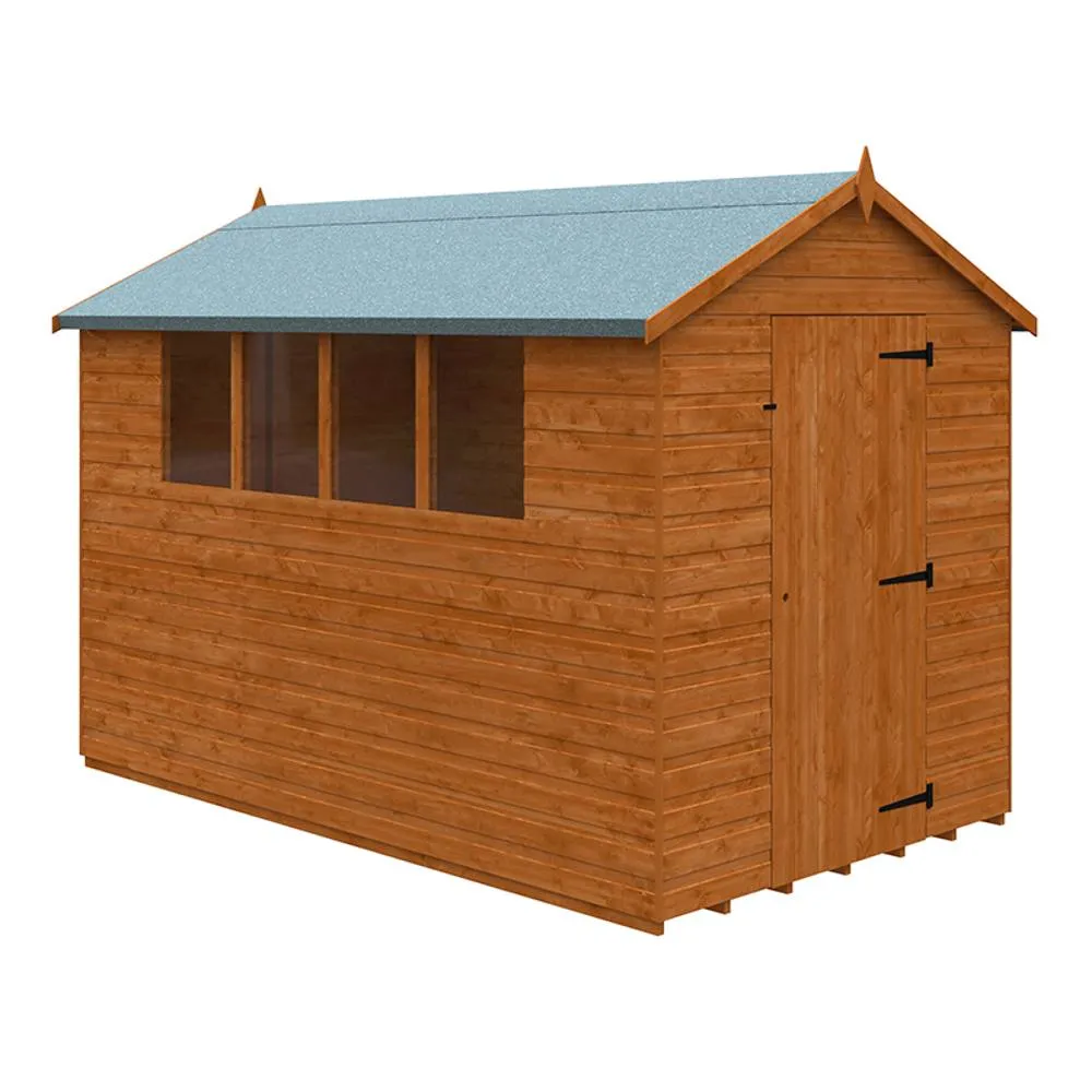 Buttercup Farm 10 x 6 Feet Super Apex 12mm Shed - Solid Wood/Softwood/Pine in Burnt Orange