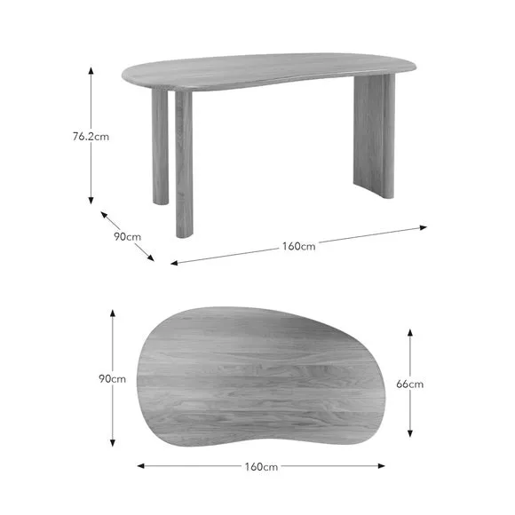 Ludo Kidney Shaped 6 Seater Dining Table 6