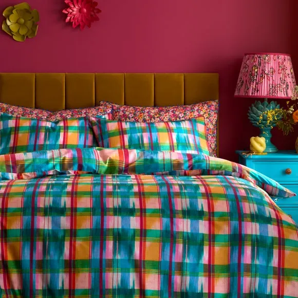 Sophie Robinson Wanderweave Ikat Check 100% Cotton Duvet Cover & Pillowcase Set 2