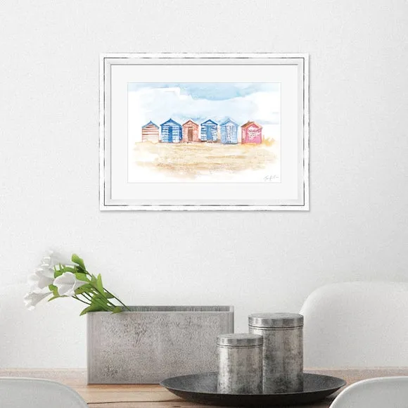 The Art Group Beach Huts Framed Print