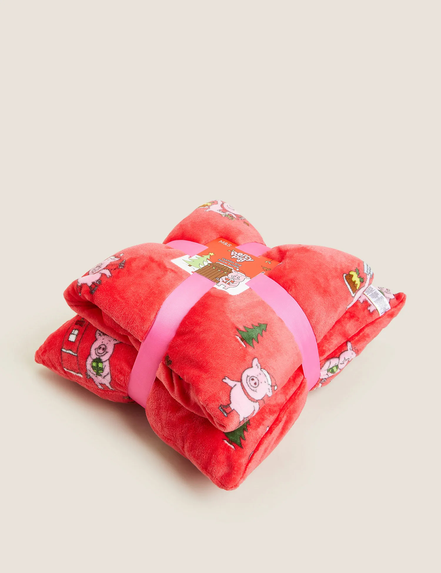 M&S Percy Pig™ Cushion and Throw Bundle