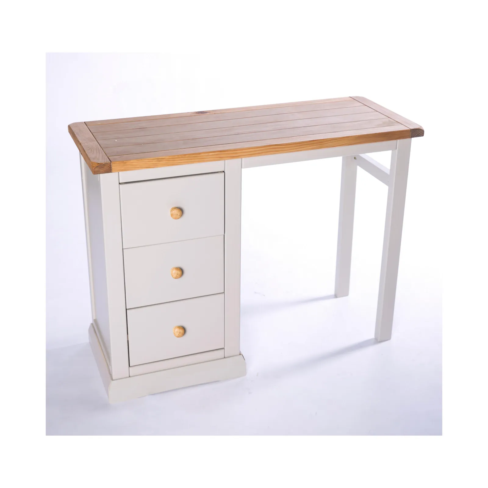 Cabinet Bits Loreo 3 Drawer Dressing Table Set Wood Knob in Light Grey 4