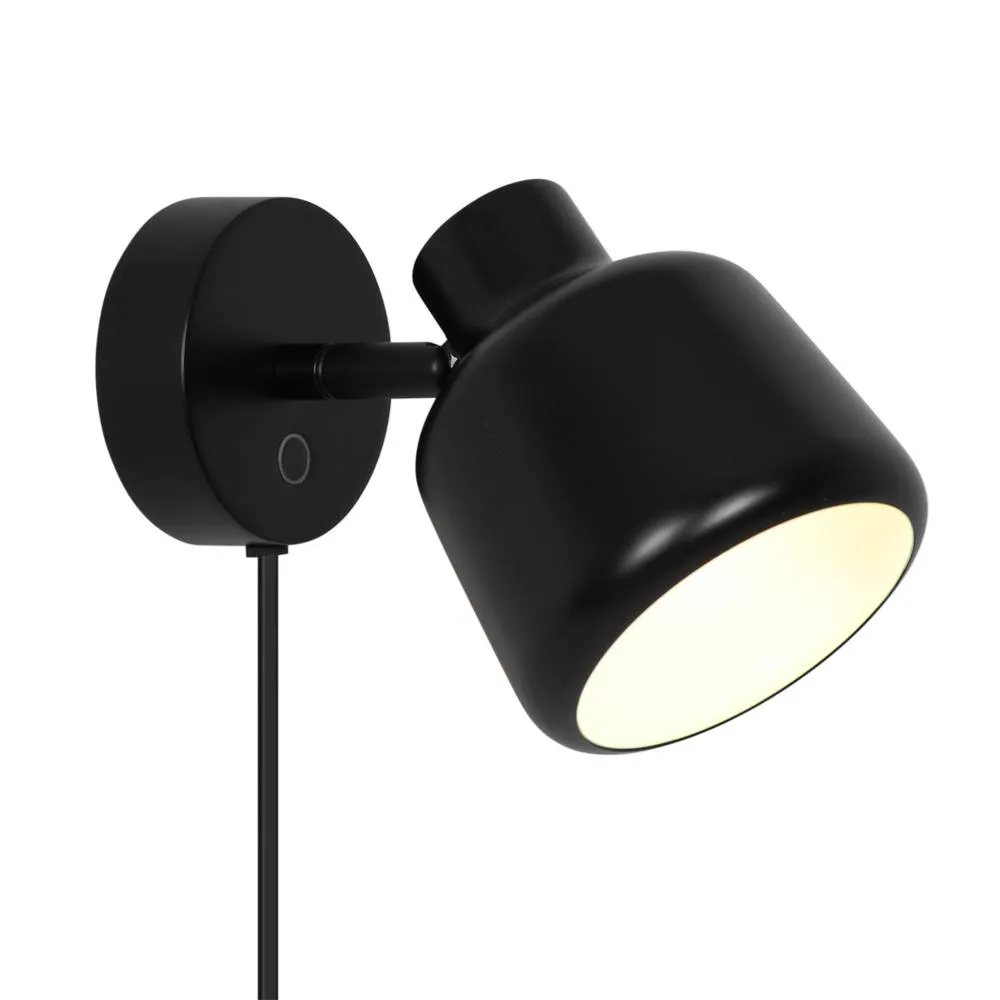 Nordlux Louella Wall Light Black Metal Bedroom E14 Switch Plug In/Mains