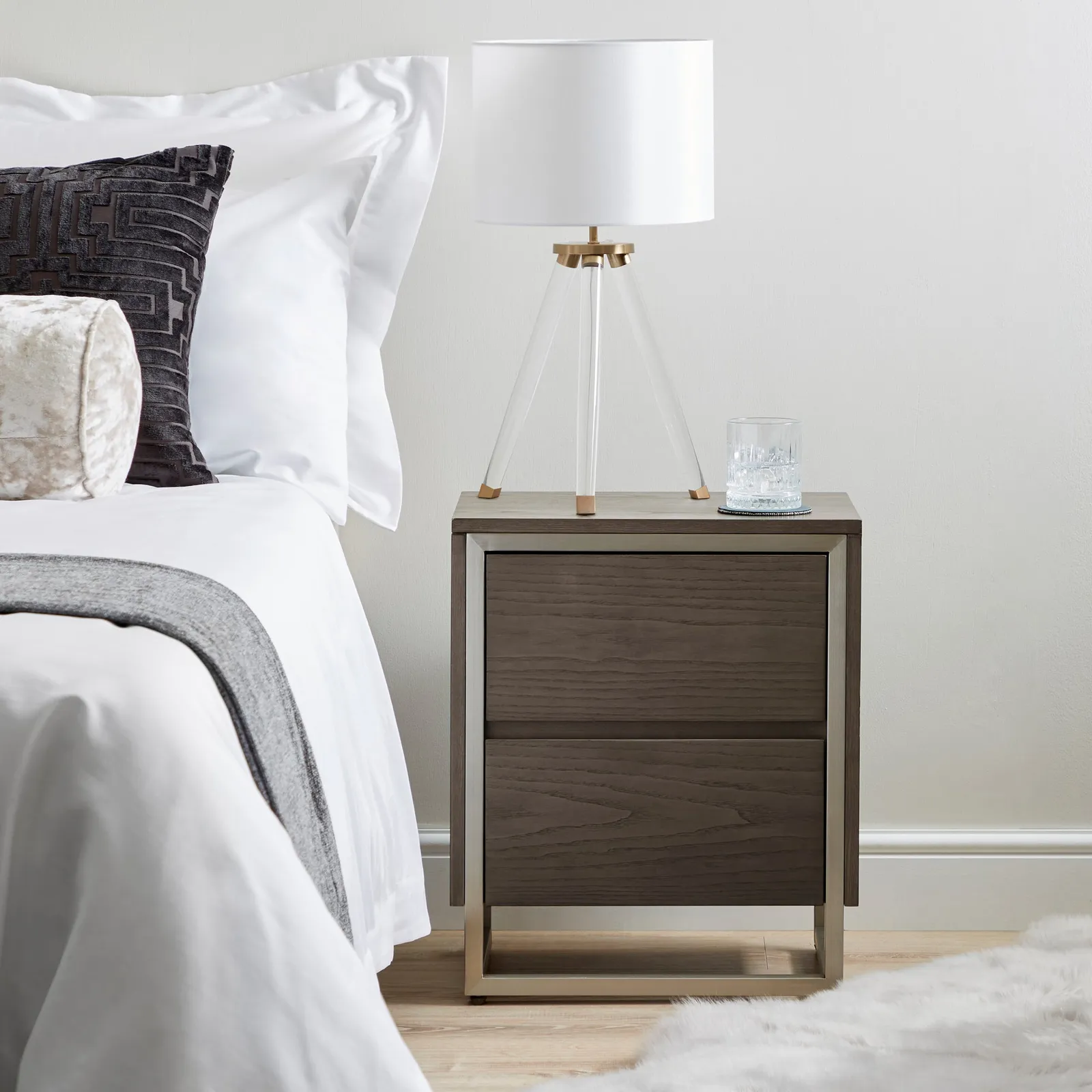 Logan Bedside Table Grey