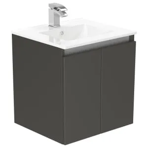 Newland Midnight Mist Basin Suspended Double Door Unit - 500mm