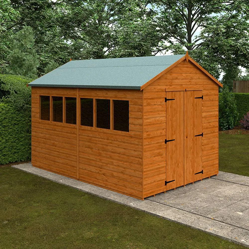 Buttercup Farm 12 x 8 Feet Xl Workshop 12mm Shed - L355 x W235 x H254.5 cm in Burnt Orange 2