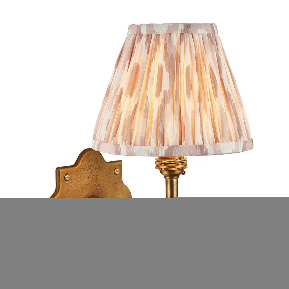 Netlighting Anvil Angle & Ikat 16cm Wall Lamp Antique Brass Neutral Print in Gold