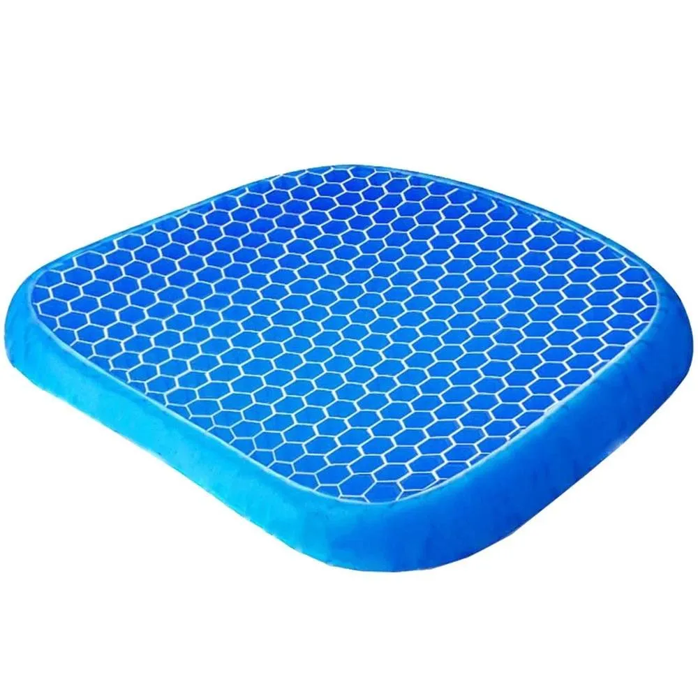 NESTLUNE Double Thick Honeycomb Gel Seat Cushion Breathable Sitting Pad in Blue