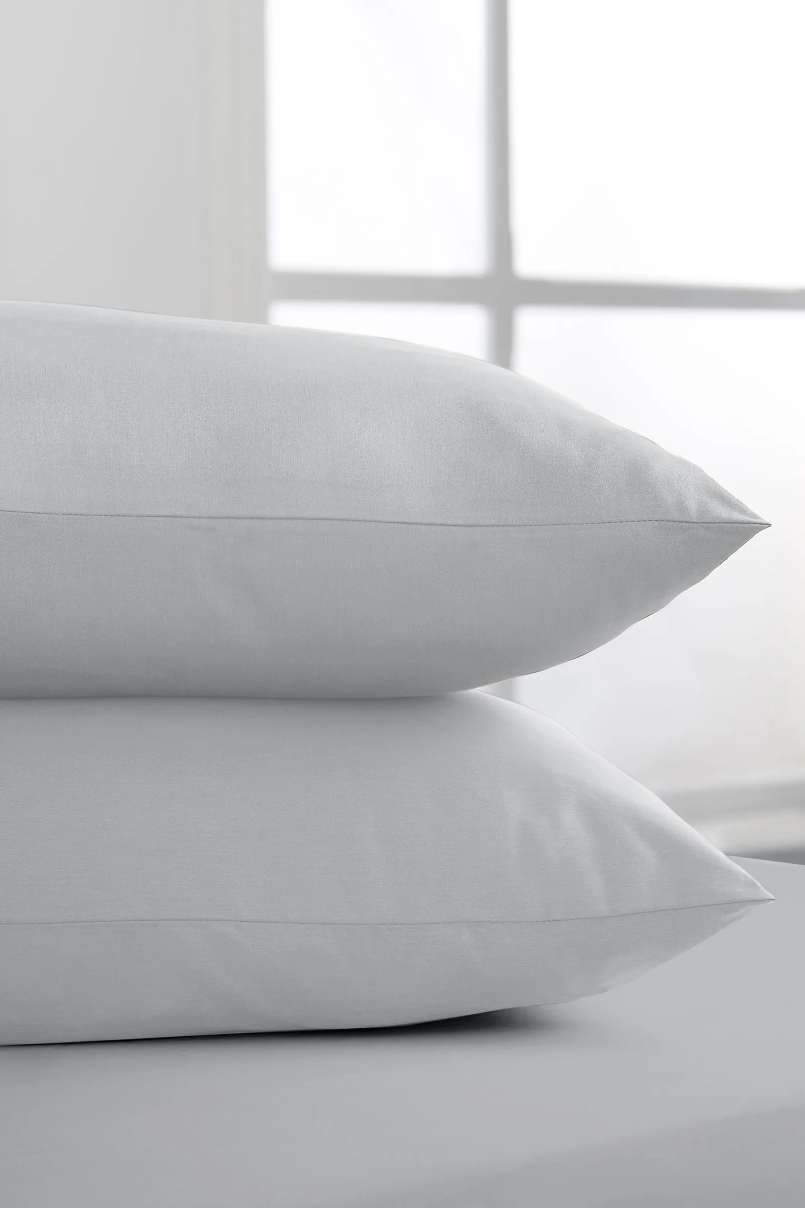 Bianca 400 Thread Count Cotton Sateen Standard Pillowcases in Grey 1