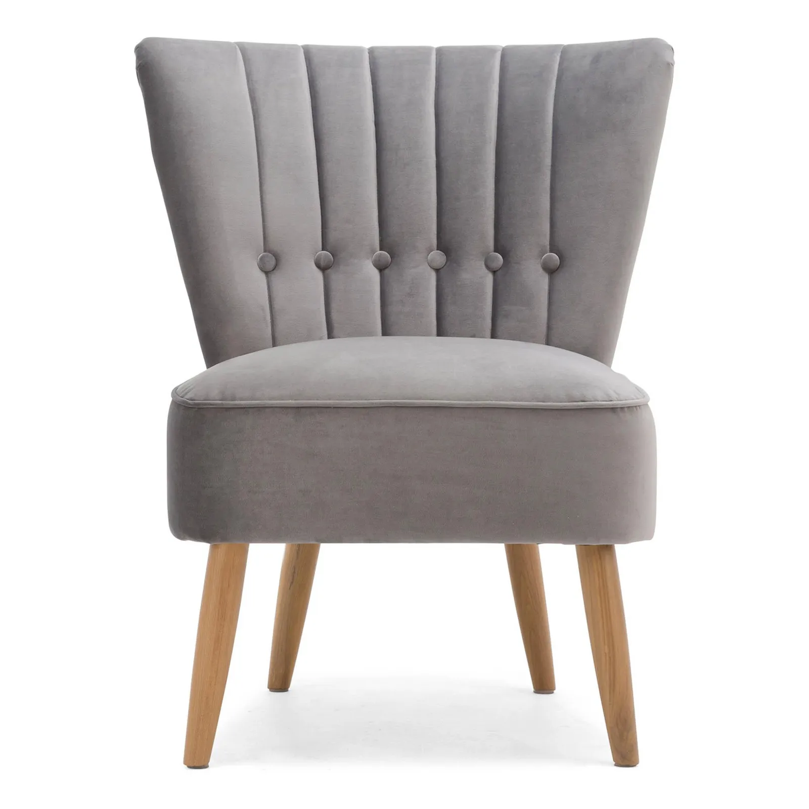 Isla Velvet Cocktail Chair - Light Grey Grey