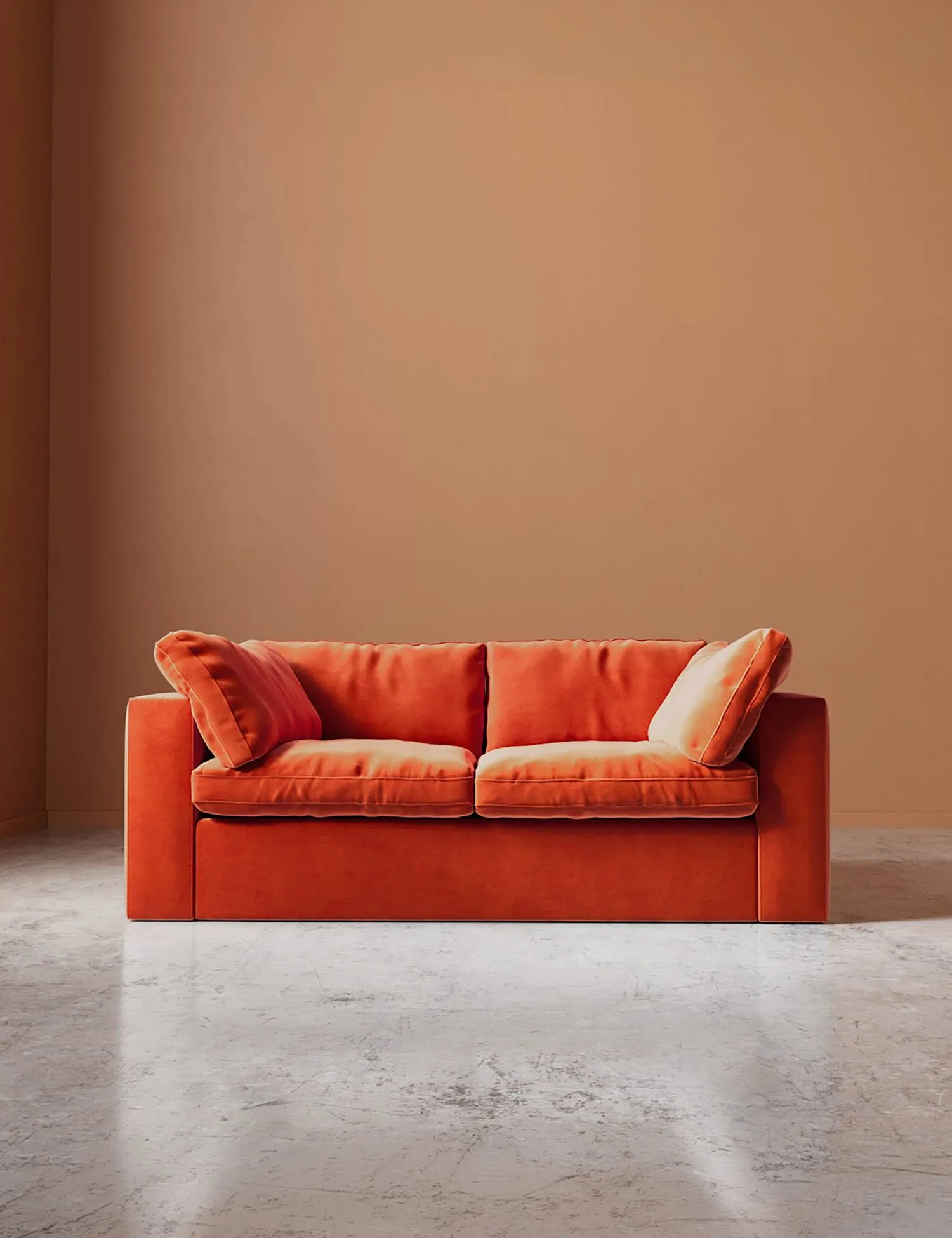Swoon Velvet 2 Seater Sofa Orange