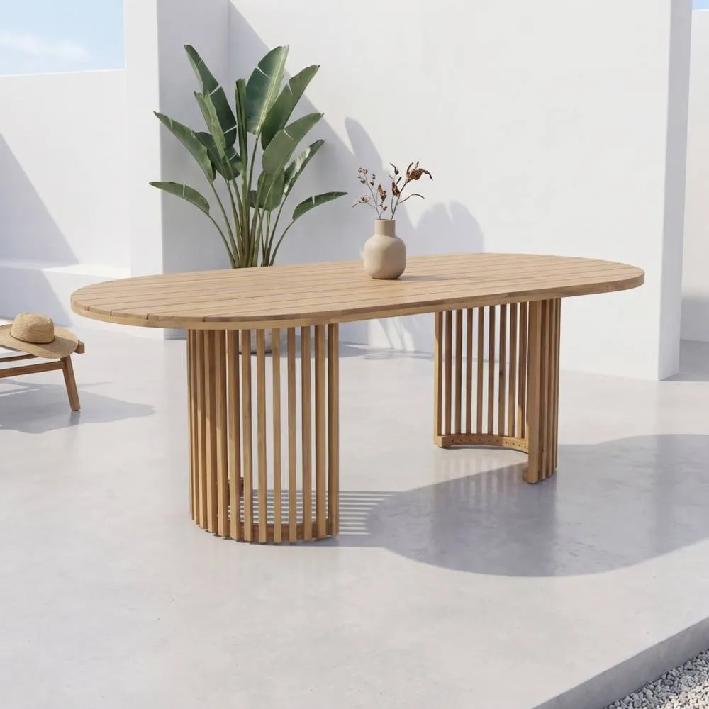 sweeek Garden table acacia wood seats 6 in Beige