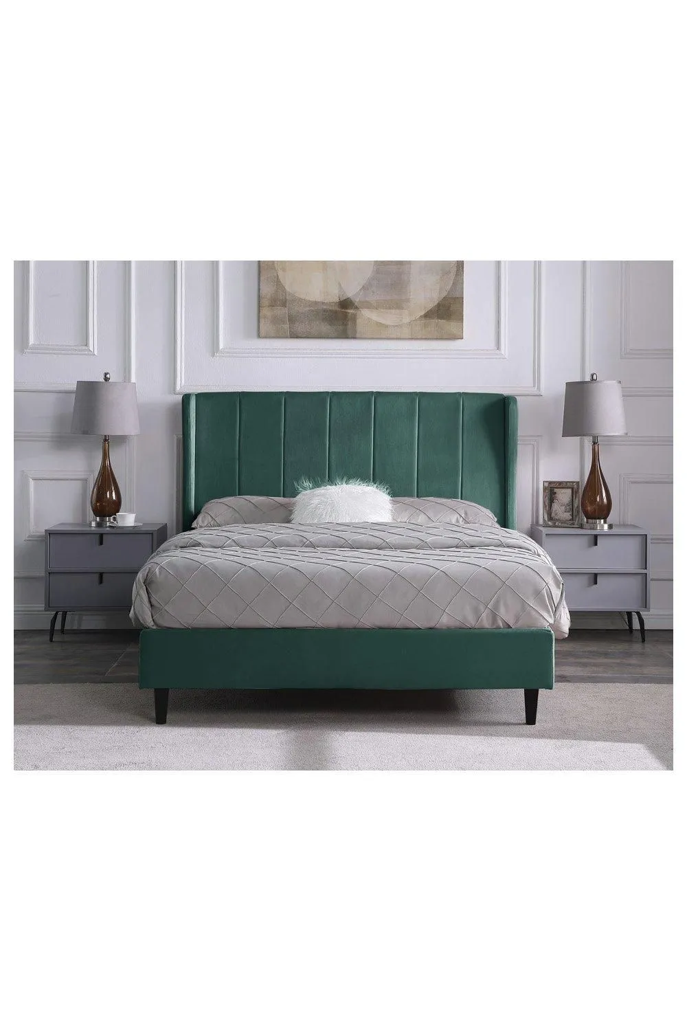 Seconique Amelia 4'6" Double Bed in Green 2