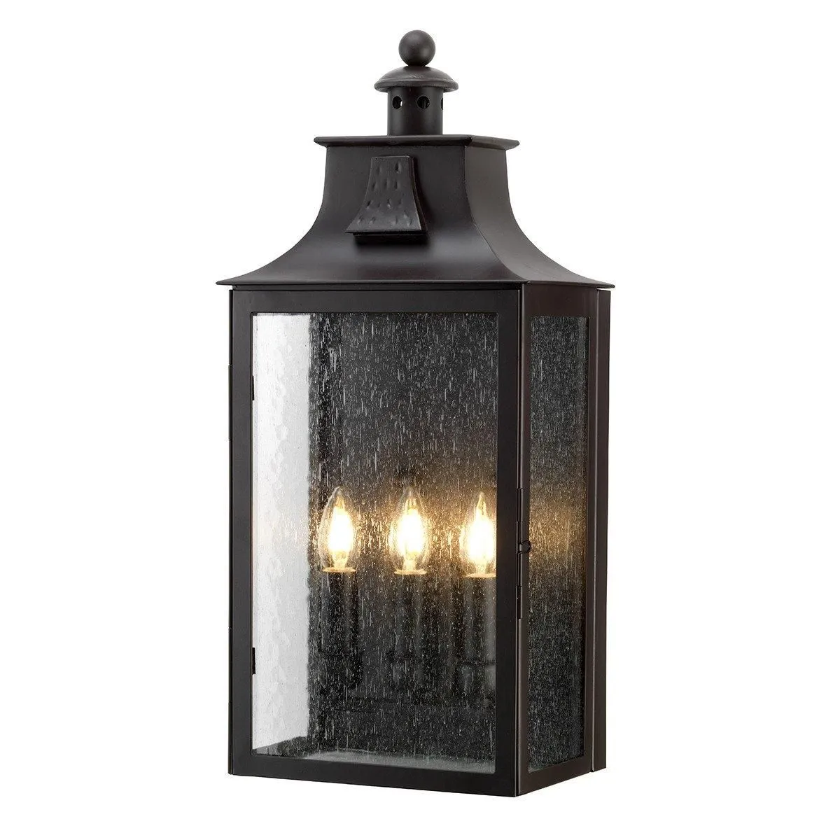 Netlighting Balmoral 3 Light Outdoor Wall Lantern Light Old Bronze IP44 E14 in Brown