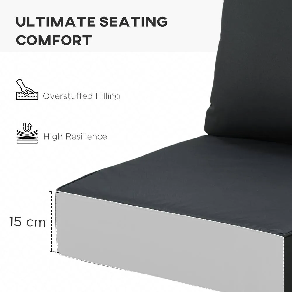 OUTSUNNY Outdoor Seat & Back Cushion Set, Olefin Patio Chair Cushion in Black 5
