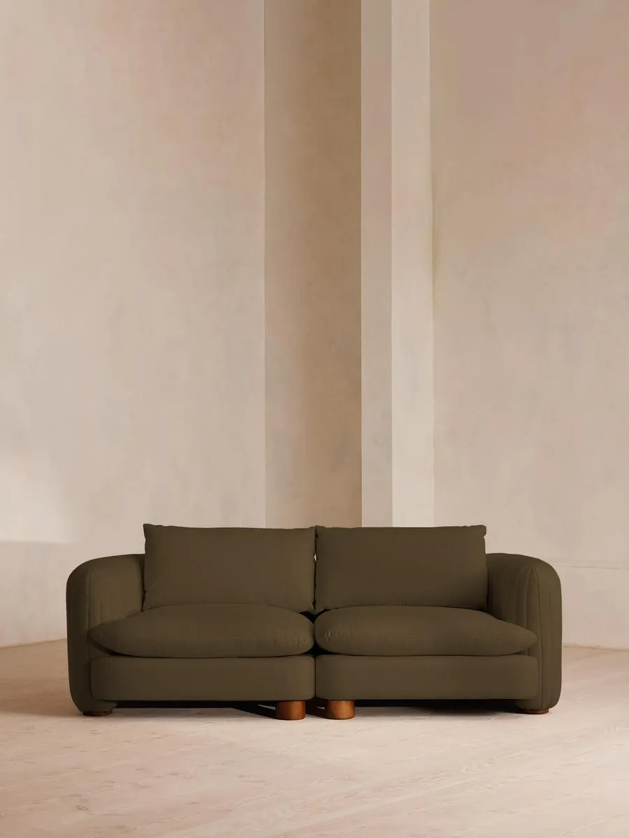 Vivienne Modular Sofa, Three Seater, Linen, Olive
