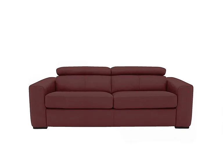 Infinity 3 Seater Leather Sofa Bed - BV Deep Red