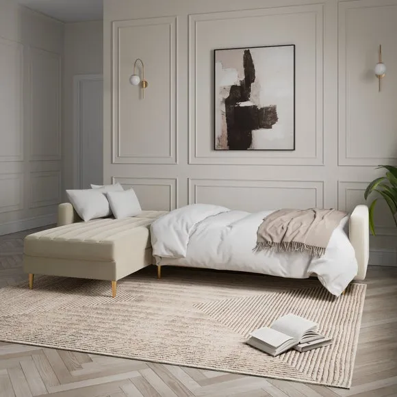 Kendall Quilted Velvet Clic Clac Storage Corner Sofa Bed 2