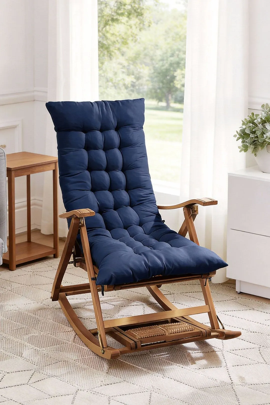 Living and Home 125*48cm Thick Soft Garden Seat Cushion in Blue