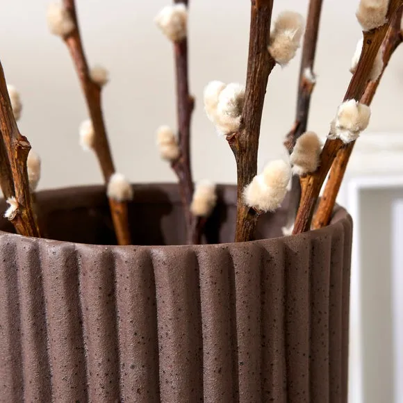 Ribbed Stone Vase 2