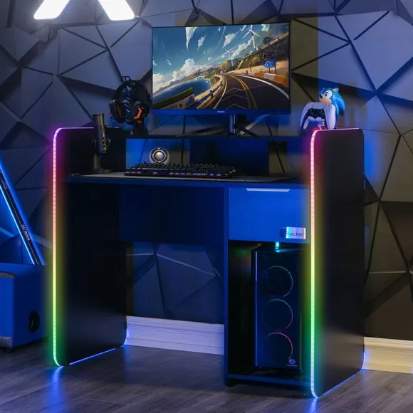 X Rocker Electra Desk with Wireless Charging and LED Lights 1
