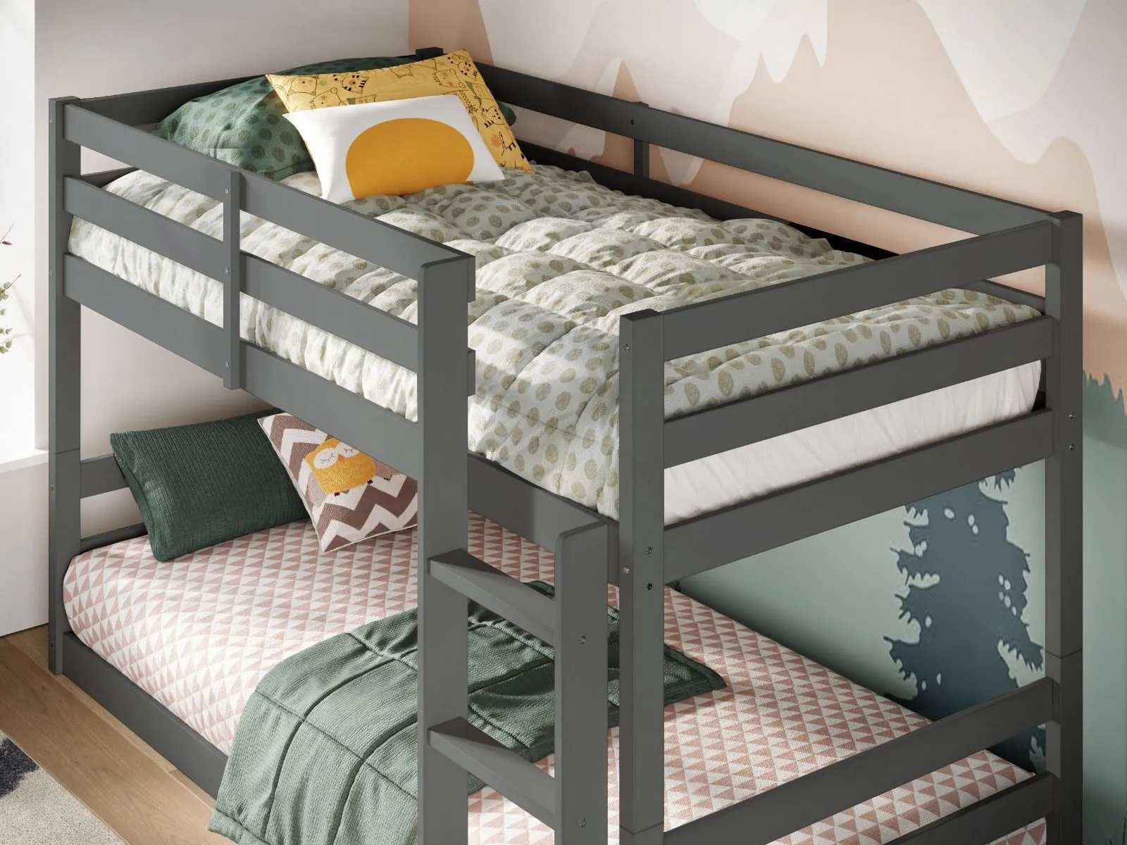 Flair Shasha Low Bunk Bed in Grey 4