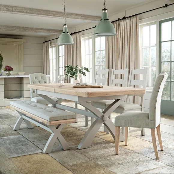 Salcombe 6-8 Seater Cross Leg Extendable Dining Table 1