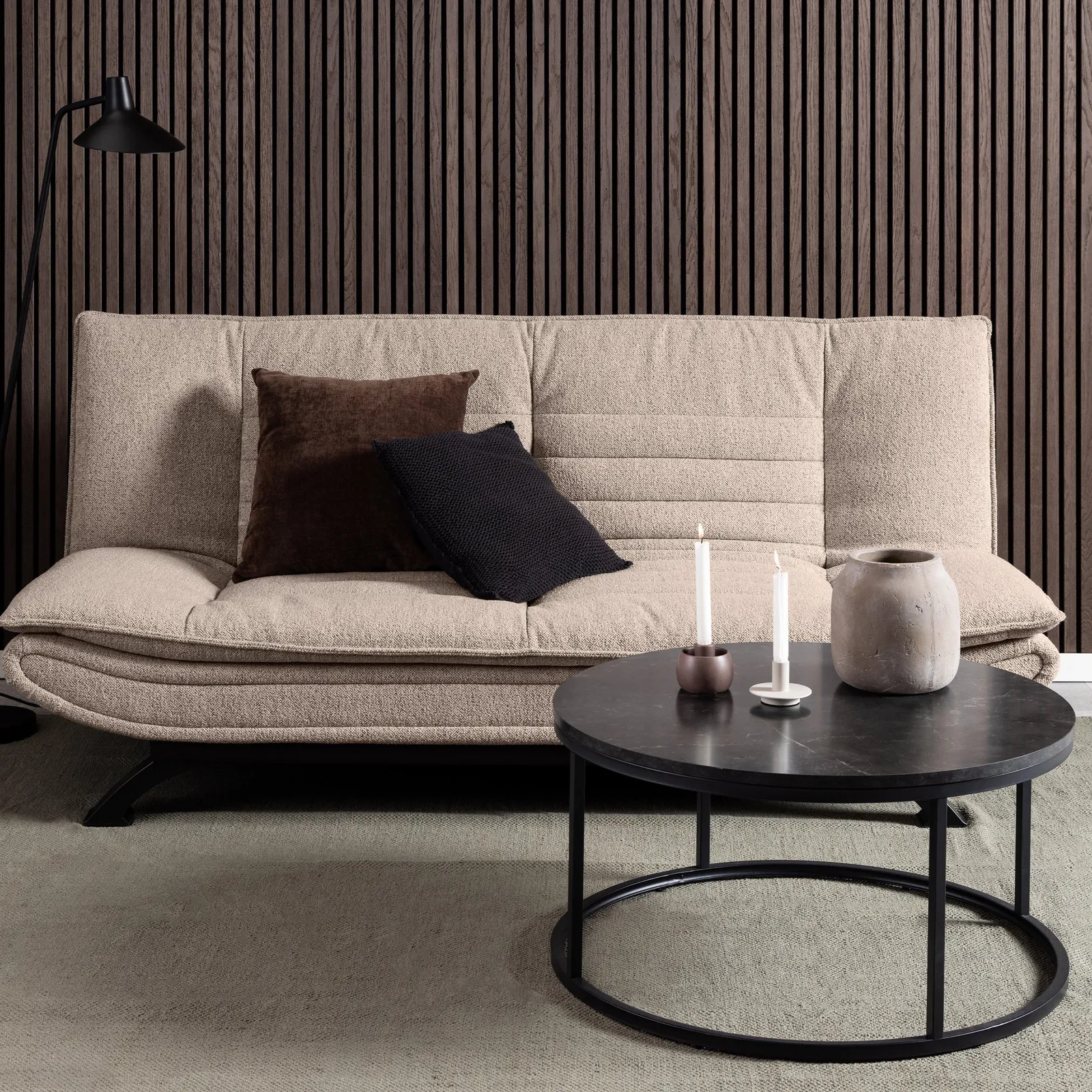 Furniture To Go Spiro Coffee Table with Black Marble Melamine Top & Black Legs 3