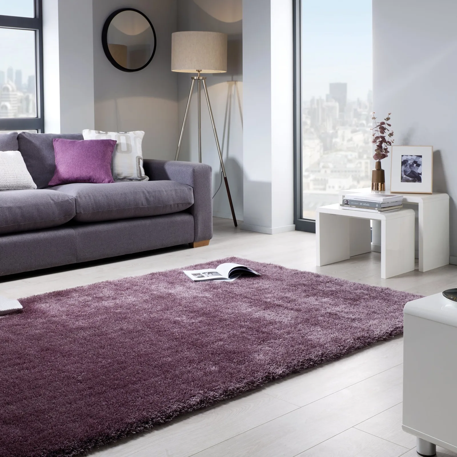 Indulgence Shaggy Rug Purple