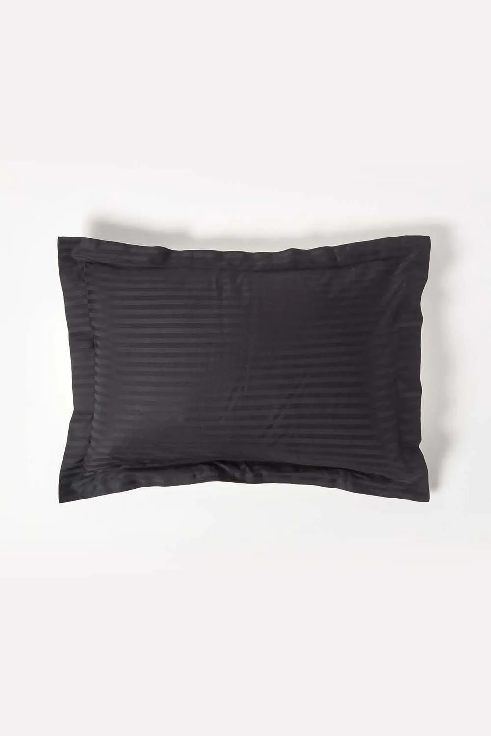 Homescapes Egyptian Cotton Satin Stripe Oxford Pillowcase 330 TC in Black