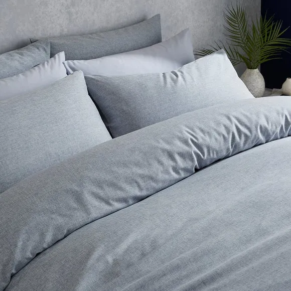 Chambray Microfibre Duvet Cover & Pillowcase Set 4