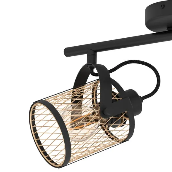 EGLO Dellow Industrial 2 Light Adjustable Ceiling Wall Spotlight 2