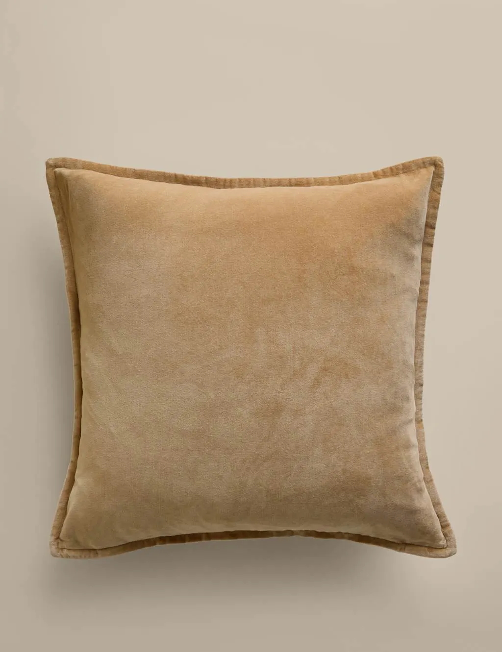 M&S Pure Cotton Velvet Cushion Cover Bronze